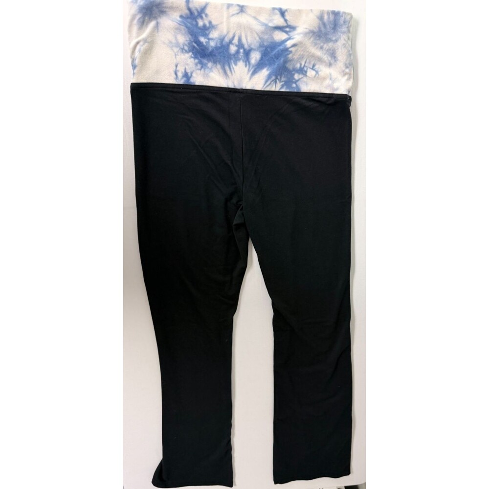 Victoria's Secret Women's M Black Tie Dye Foldover Flare Yoga Pants - Picture 2 of 10